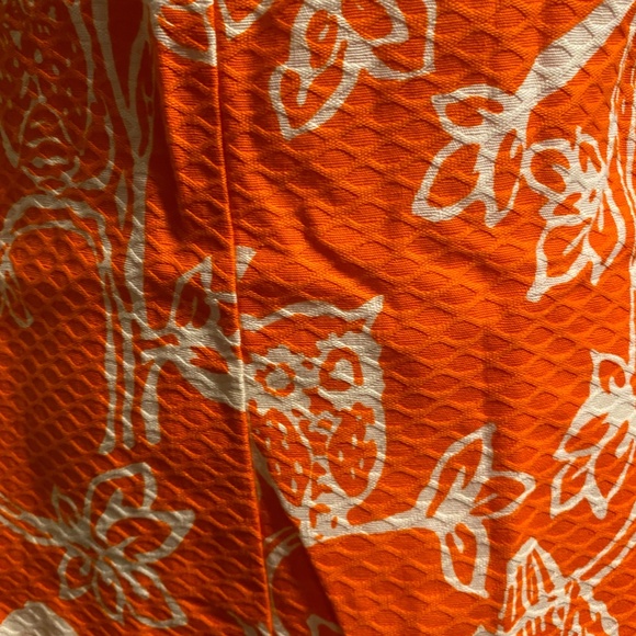 Vintage 60s Orange Owl Hawaiian Print Sheath Dresa - Picture 3 of 3